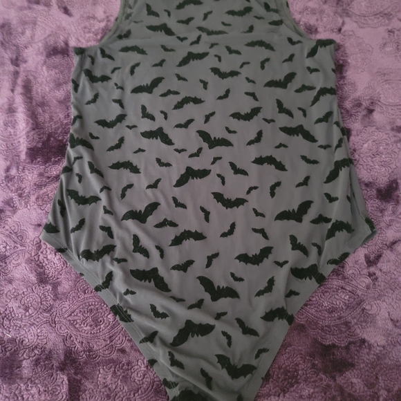 Sheer Black Bat Print Bodysuit Torrid Size 0/0X - Picture 2 of 7
